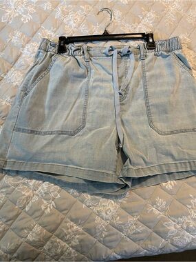 Terra Sky Light Wash Denim Drawstring Women’s Shorts 0X (14W) like new